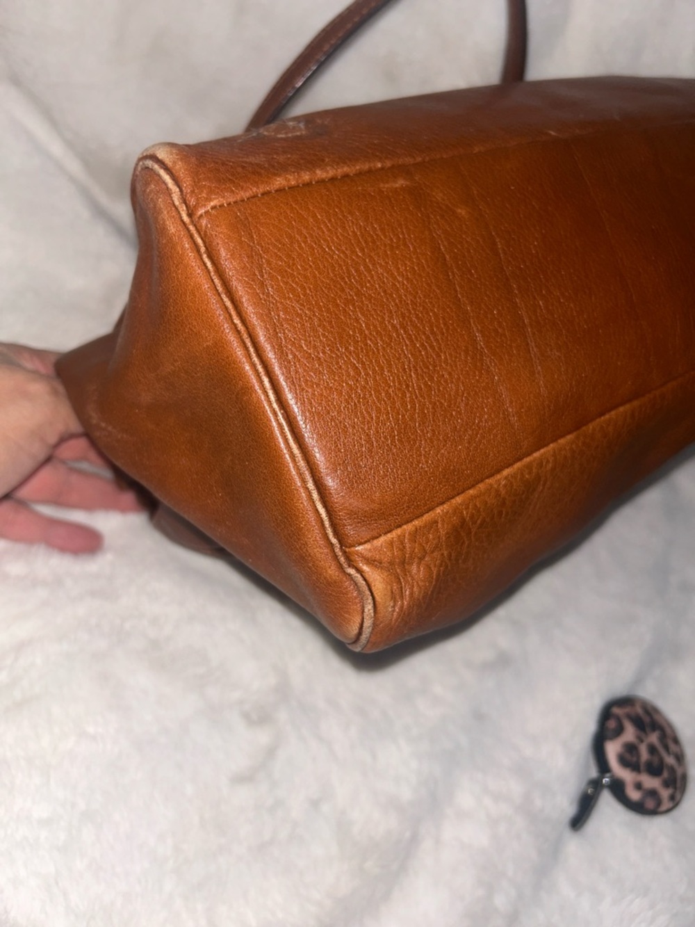 Coach Chestnut Brown Leather Shoulder Bag with Signature Tag 25161 - Picture 5 of 15